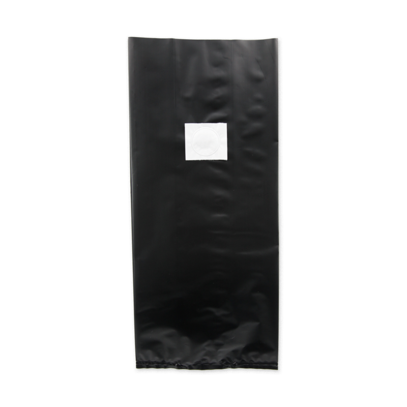 Black Sakato polyethylene mushroom cultivation bag with central filter patch