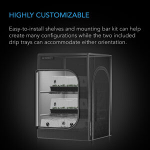 Interior view of AC Infinity CloudLab Mini Grow Tent showcasing easy-to-install shelves and multiple plant configurations