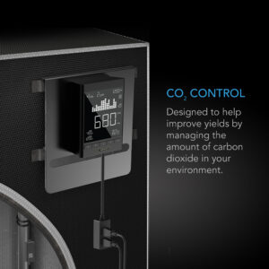 AC Infinity CO2 Controller in operation displaying current CO2 levels for environmental management