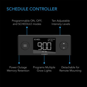 Programmable grow light controller with adjustable intensity and scheduling